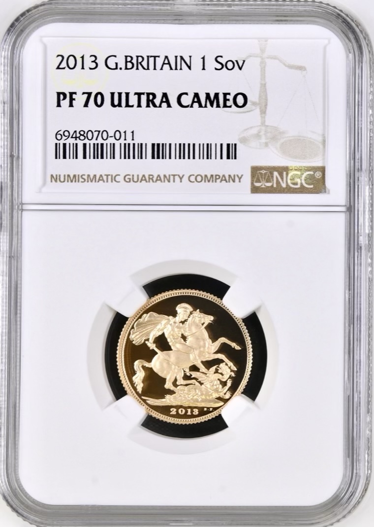 2013 Gold Proof Sovereign, NGC Graded PF70 Ultra Cameo