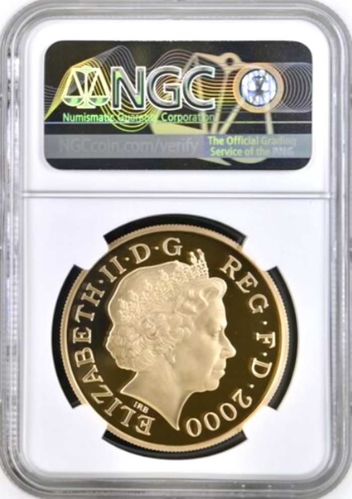 2000 Queen Mother Anniversary of Birth, Gold Proof Five Pounds Crown (£5) NGC Graded PF70 Ultra Cameo - Image 2