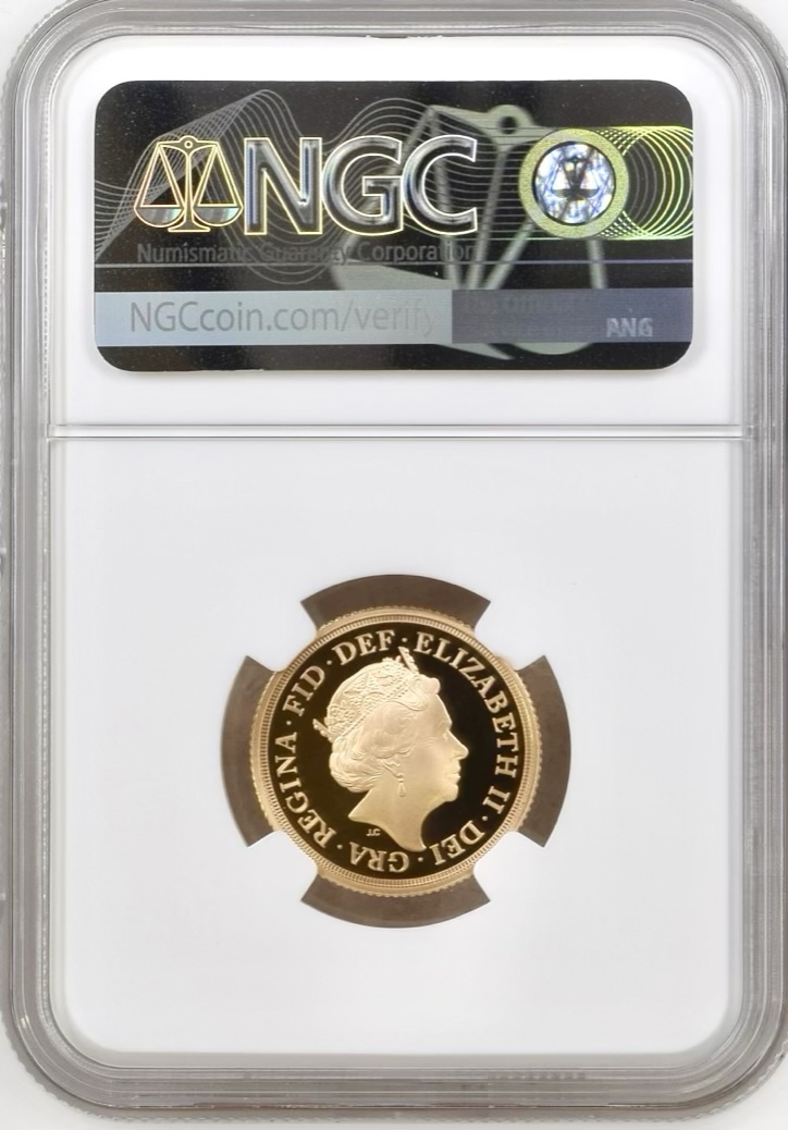 2022 Gold Proof Sovereign, Queen Elizabeth II Platinum Jubilee. NGC Graded PF70 Ultra Cameo - Image 2
