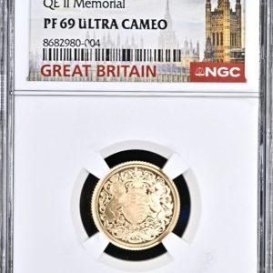 2022 Memorial Gold Proof Half Sovereign. NGC Graded PF69 Ultra Cameo
