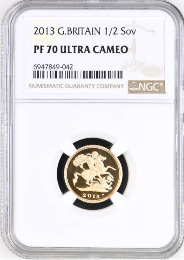 2013 Gold Proof Half Sovereign, NGC Graded PF70 Ultra Cameo