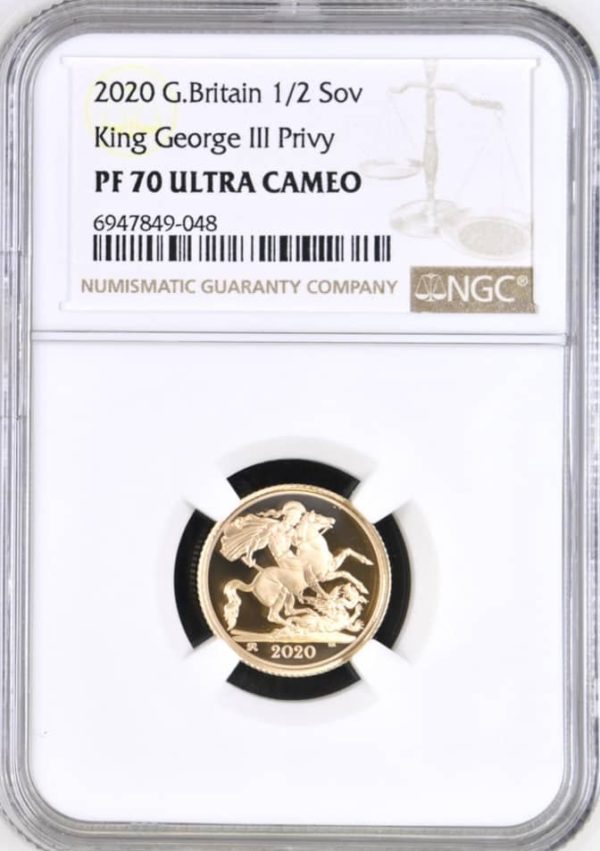 2020 Gold Proof Half Sovereign, NGC Graded PF70 Ultra Cameo