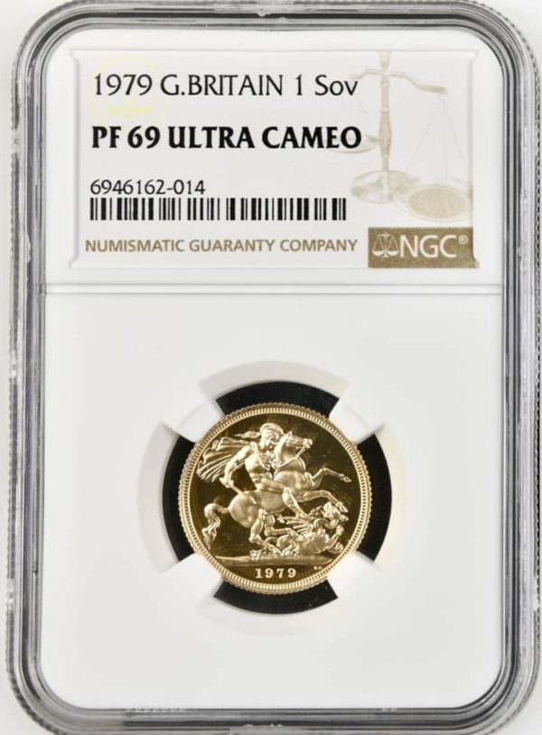 1979 Gold Proof Sovereign, NGC Graded PF69 Ultra Cameo.