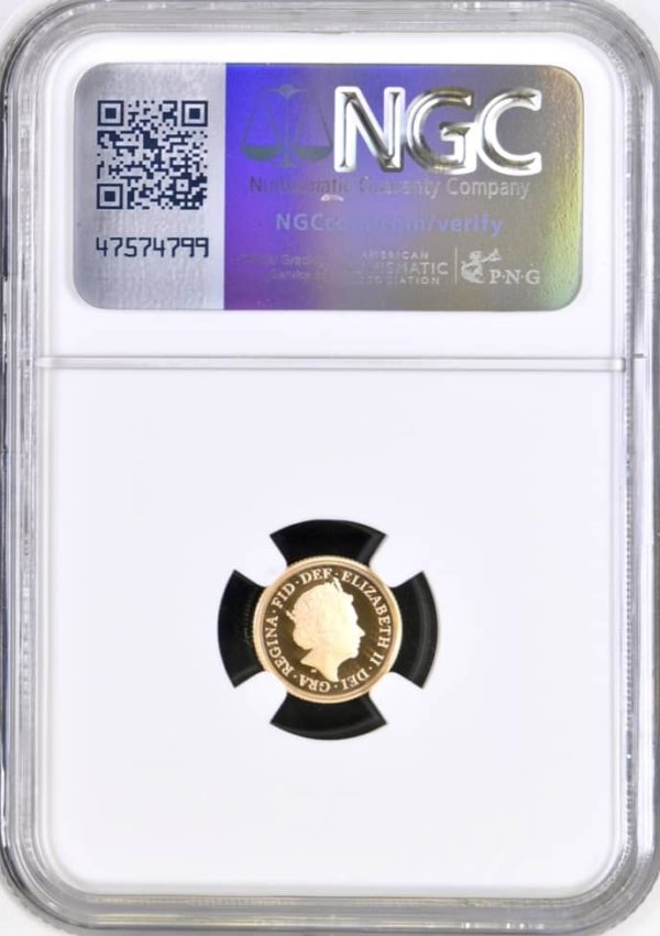 2015 Gold Proof Quarter Sovereign, Fifth Portrait, NGC Graded PF70 Ultra Cameo - Image 2