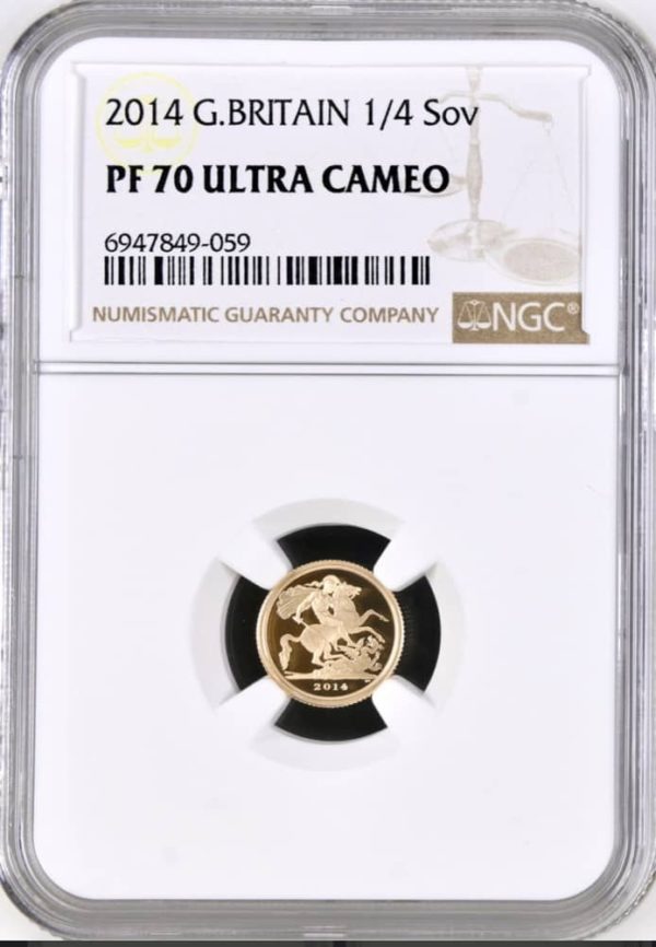 2014 Gold Proof Quarter Sovereign, NGC PF70 Ultra Cameo