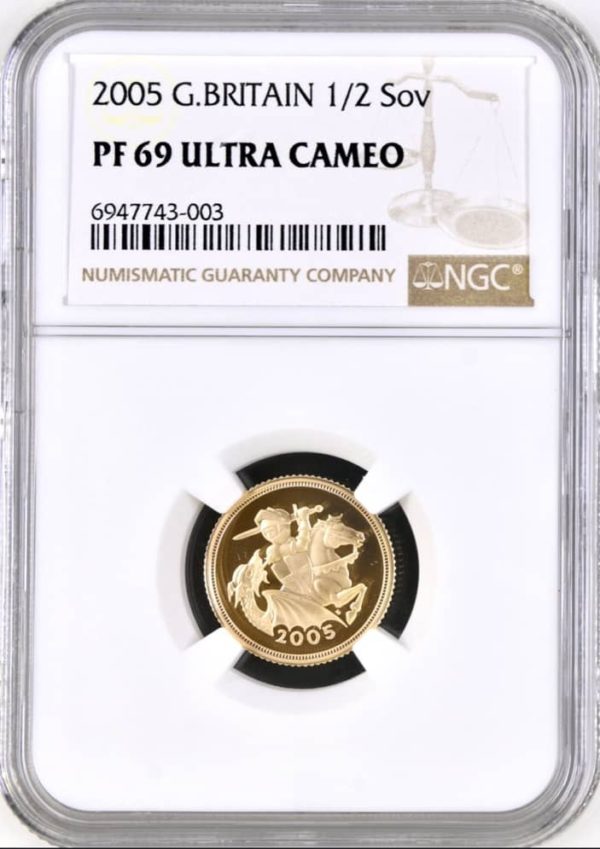 2005 Gold Proof Half Sovereign, NGC Graded PF69 Ultra Cameo