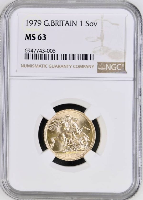 1979 Gold Sovereign, NGC Graded MS63.