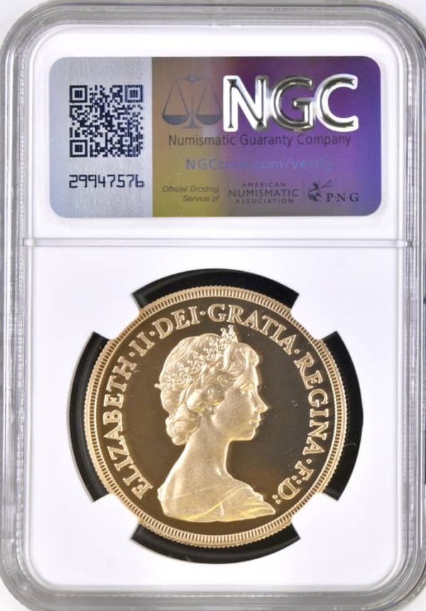 1980 Gold Proof Five Pounds Sovereign, (£5 / 5Sov), George & Dragon NGC Graded PF70 Ultra Cameo - Image 2