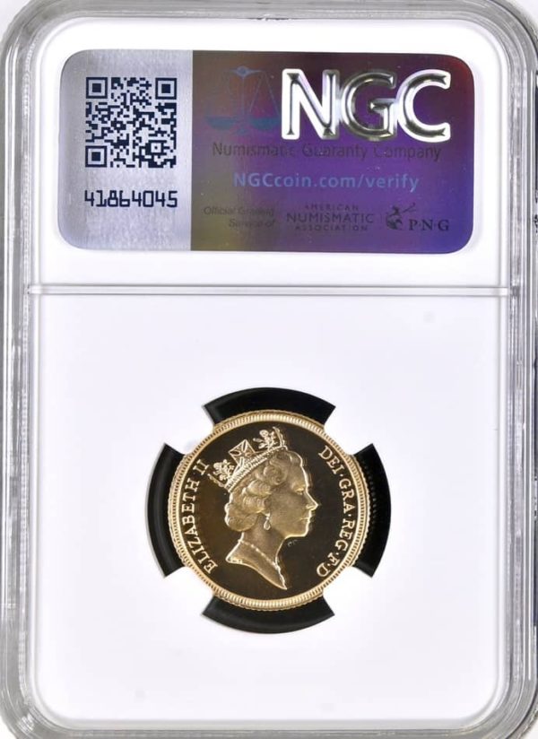 1985 Gold Proof Sovereign, NGC Graded PF70 Ultra Cameo - Image 2