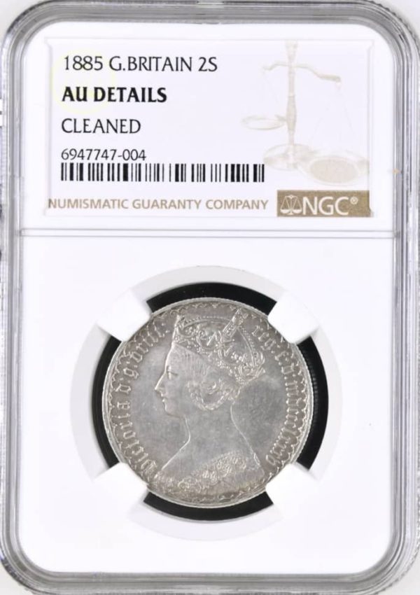 1885 Gothic Florin, NGC Graded AU Cleaned