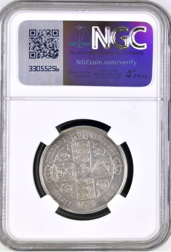 1885 Gothic Florin, NGC Graded AU Cleaned - Image 2