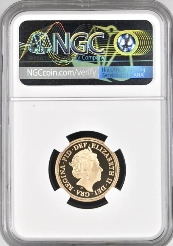 2022 Gold Proof Sovereign, Queen Elizabeth II Platinum Jubilee. NGC Graded PF70 Ultra Cameo - Image 2