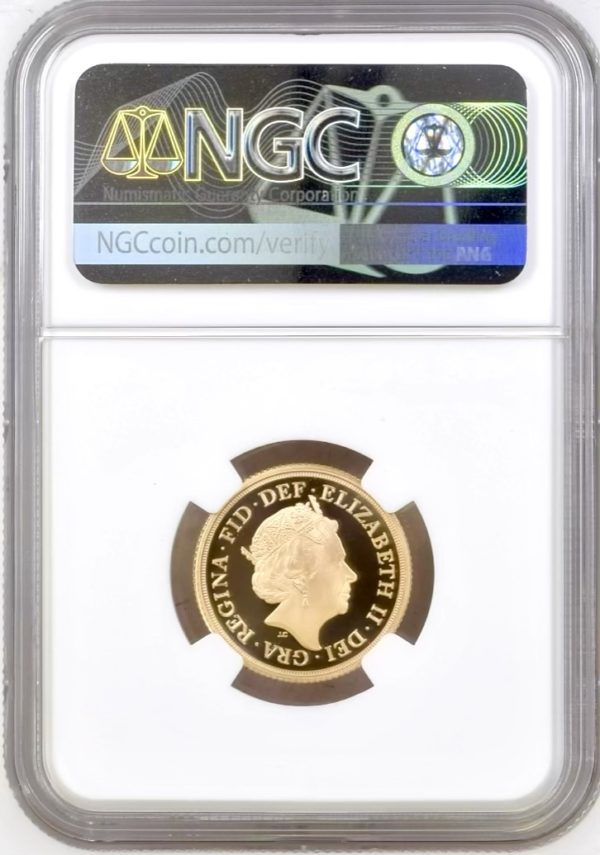 2022 Gold Proof Sovereign, Queen Elizabeth II Platinum Jubilee. NGC Graded PF70 Ultra Cameo - Image 2