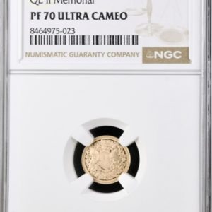 2022 Memorial Gold Proof Quarter Sovereign. NGC Graded PF70 Ultra Cameo