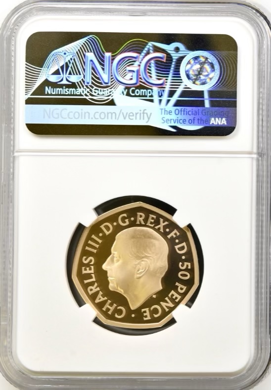 2022 Gold Proof 50p - QEII Memorial, NGC Graded PF70 Ultra Cameo - Image 2