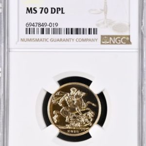 2015 Gold Sovereign, NGC Graded MS70 DPL