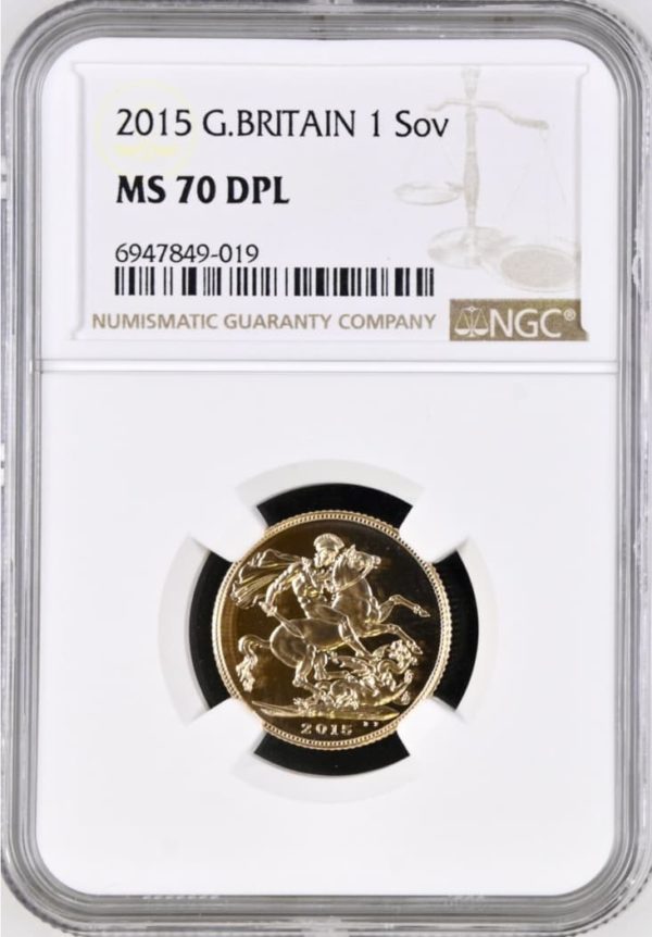 2015 Gold Sovereign, NGC Graded MS70 DPL