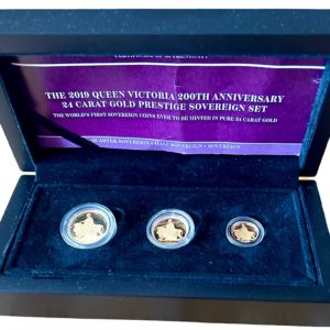 2019 Gold Proof Una And The Lion Three Coin Sovereign Set.
