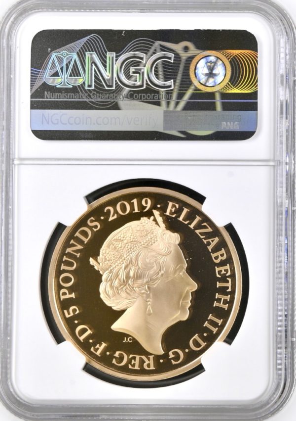 2019 Gold Proof Five Pounds Crown (£5) The Crown Jewels - Tower of London, NGC Graded PF70 UCAM - Image 2