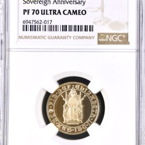 1989 Gold Sovereign Proof, NGC Graded PF70 Ultra Cameo. Tudor Rose Design.