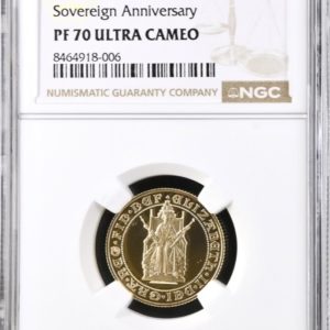 1989 Gold Proof Sovereign, NGC Graded PF70 Ultra Cameo. Tudor Rose Design.