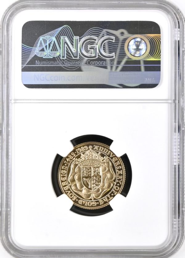 1989 Gold Proof Sovereign, NGC Graded PF70 Ultra Cameo. Tudor Rose Design. - Image 2