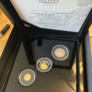 2024 Gold Proof Una And The Lion Three Coin Sovereign Set.