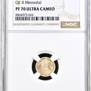 2022 Memorial Gold Proof Quarter Sovereign. NGC Graded PF70 Ultra Cameo