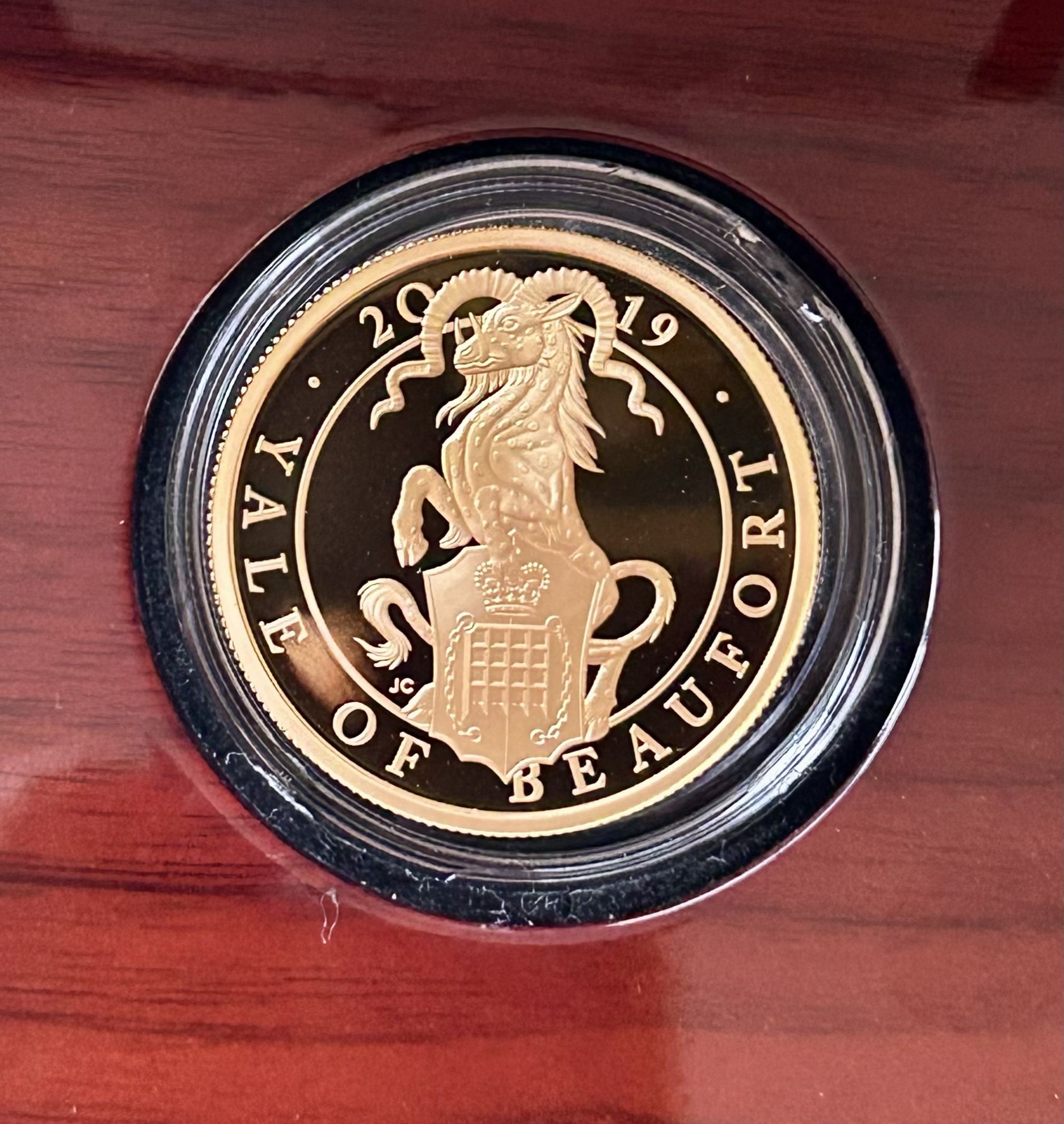 2019 Yale Of Beaufort Queens Beasts Gold Proof 100 Pounds, One Ounce Coin (1oz) - Image 2