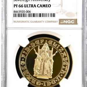 1989 Gold Proof Five Pounds Sovereign (5Sov / £5) Tudor Rose. NGC Graded PF66 Ultra Cameo