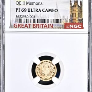 2022 Memorial Gold Proof Quarter Sovereign. NGC Graded PF69 Ultra Cameo