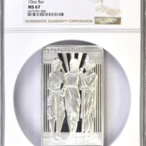 Three Graces Silver Bar 10 Ounce NGC Graded MS67
