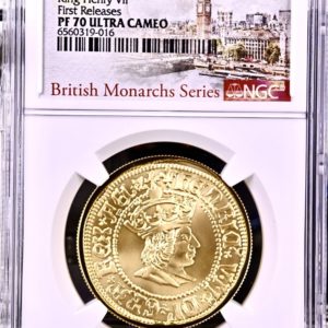 2022 King Henry VII, British Monarchs. Gold Proof £100, One Ounce Coin. NGC Graded PF70 Ultra Cameo