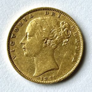 1861 Gold Sovereign Shield