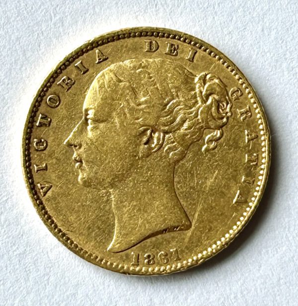 1861 Gold Sovereign Shield