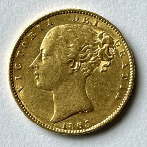 1865 Gold Sovereign Shield