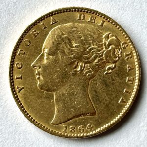 1863 Gold Sovereign Shield