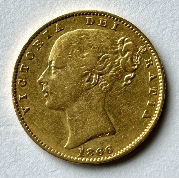 1866 Gold Sovereign Shield