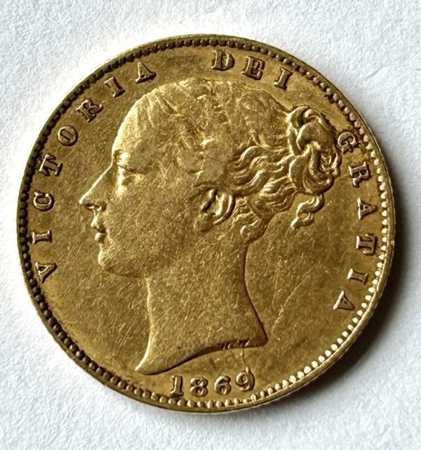 1869 Gold Sovereign Shield