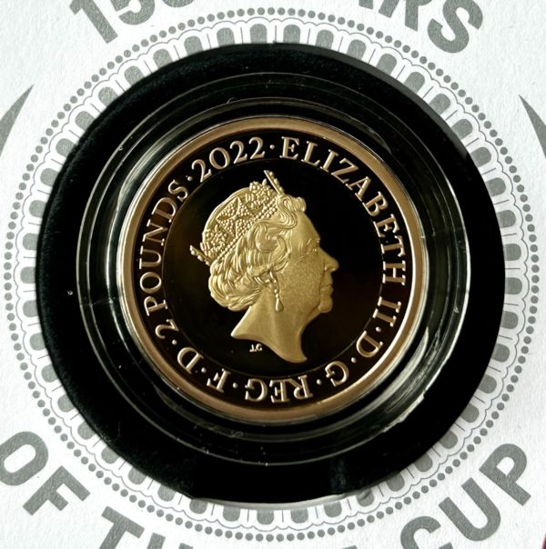 2022 Gold Proof Two Pounds Coin (£2) 150 Years Of The FA Cup Stamped First Day Cover. - Image 3