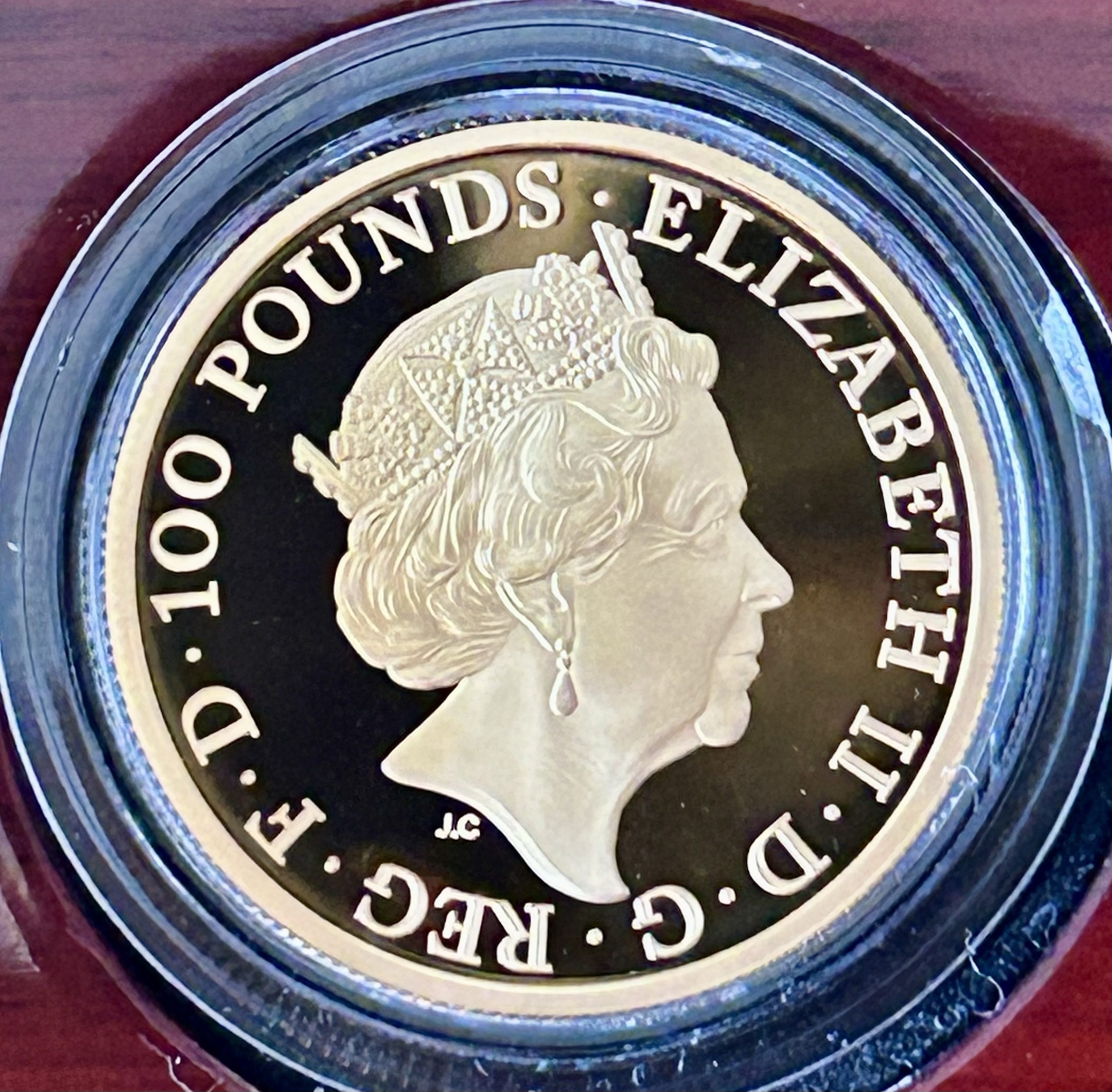 2021 White Greyhound Of Richmond Gold Proof £100 - Queens Beast One Ounce Coin - Image 3