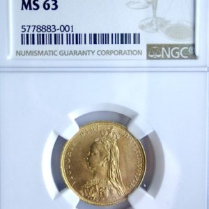 1890 Gold Sovereign, NGC Graded MS63