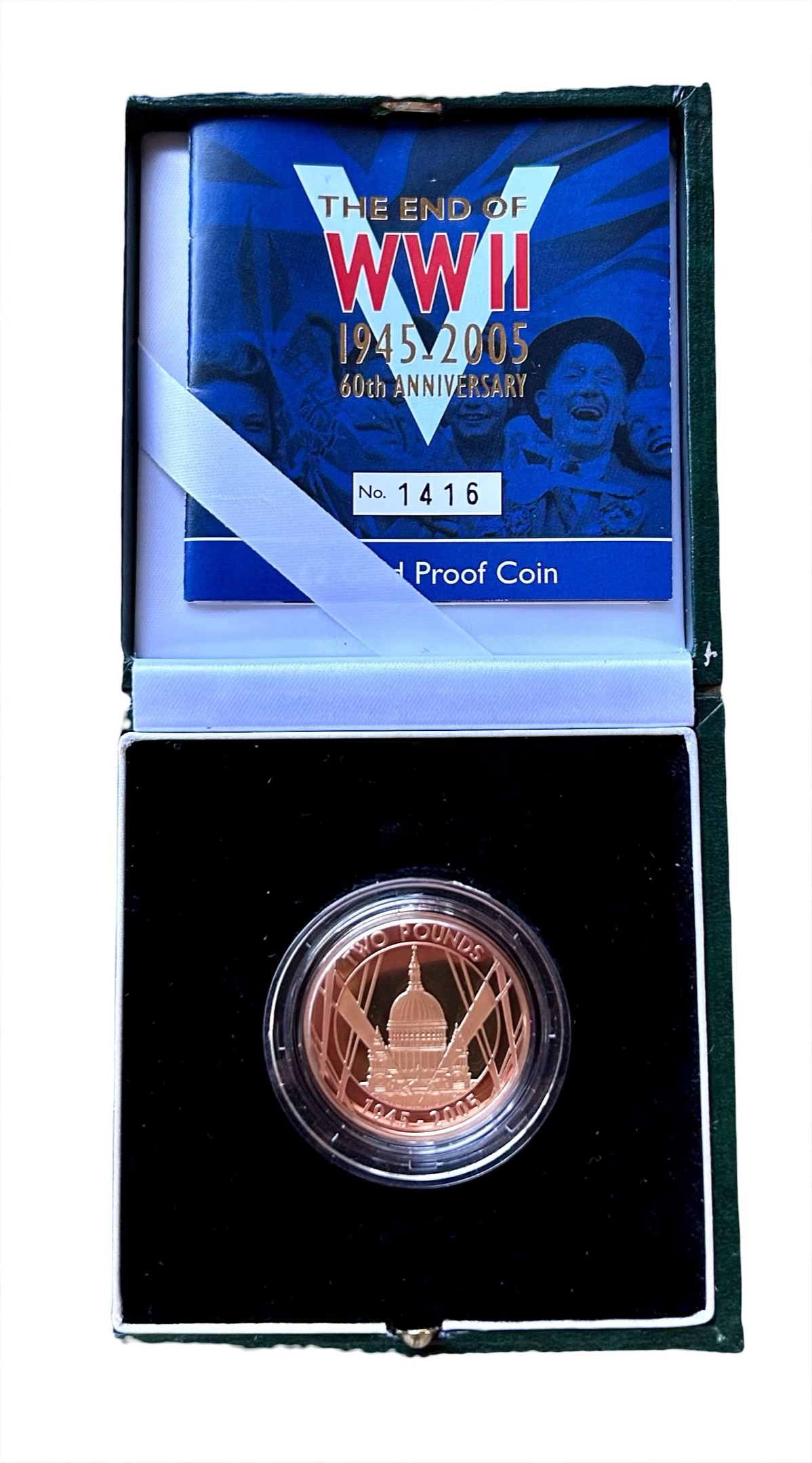 2005 Gold Proof Two Pounds (£2) The End Of World War II Anniversary
