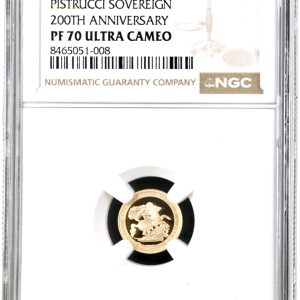 2017 Gold Proof Quarter Sovereign, Pistrucci 200th Anniversary (1/4 Sov), NGC Graded PF70 Ultra Cameo