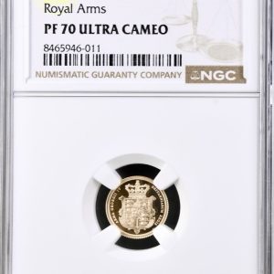 2025 Gold Proof Quarter Sovereign - Merlen Shield Royal Arms - NGC Graded PF70 Ultra Cameo