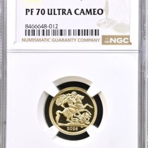 2026 Gold Proof Half Sovereign NGC Graded PF70 Ultra Cameo