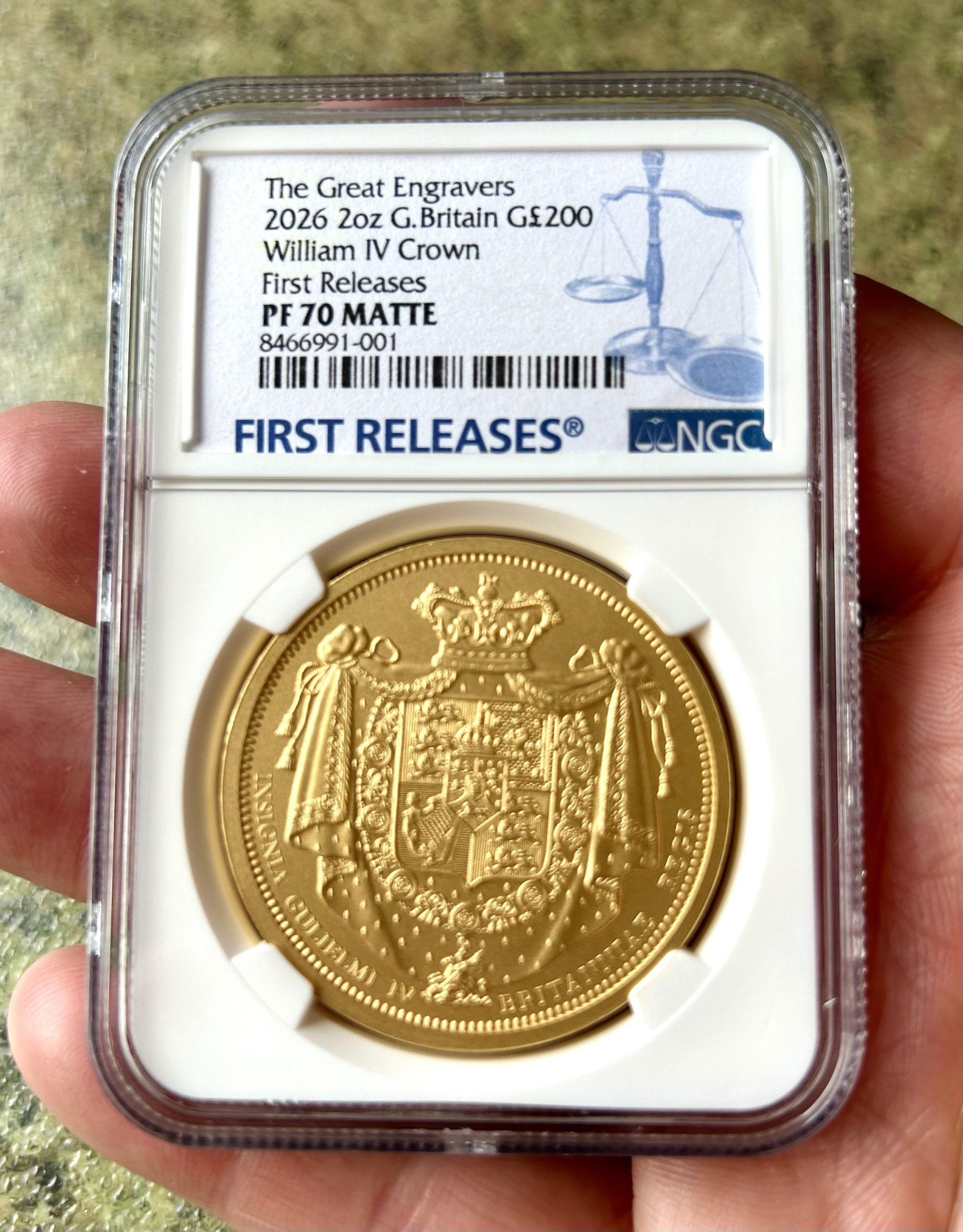 William IV Crown, Great Engravers 2026 Gold Proof £200, Two Ounce Coin. NGC Graded PF70 Matte - Image 3