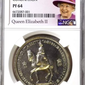 1953 Coronation Crown NGC Graded PF64