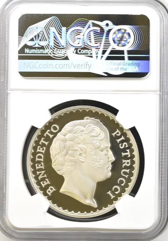 1993 Silver Proof Benedetto Pistrucci Medal, NGC Graded PF69 Ultra Cameo - Image 2