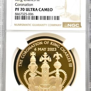 2023 King Charles Coronation Gold Proof £5 Crown NGC Graded PF70 Ultra Cameo
